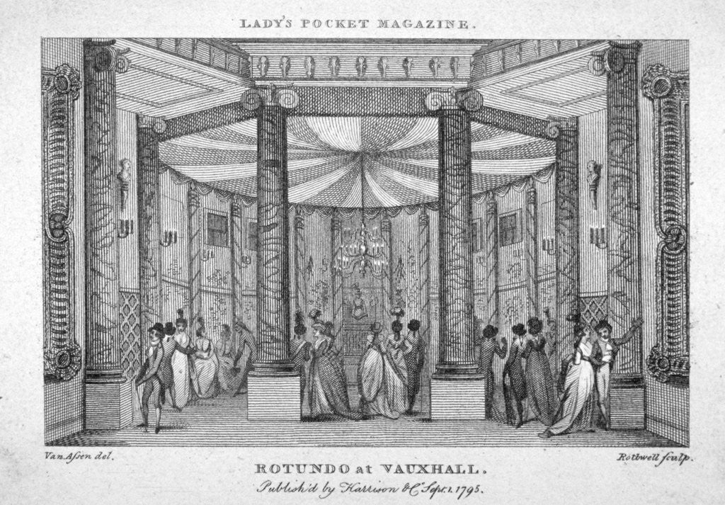 Detail of Interior view of the Rotunda at Vauxhall Gardens, Lambeth, London by Thomas Rothwell