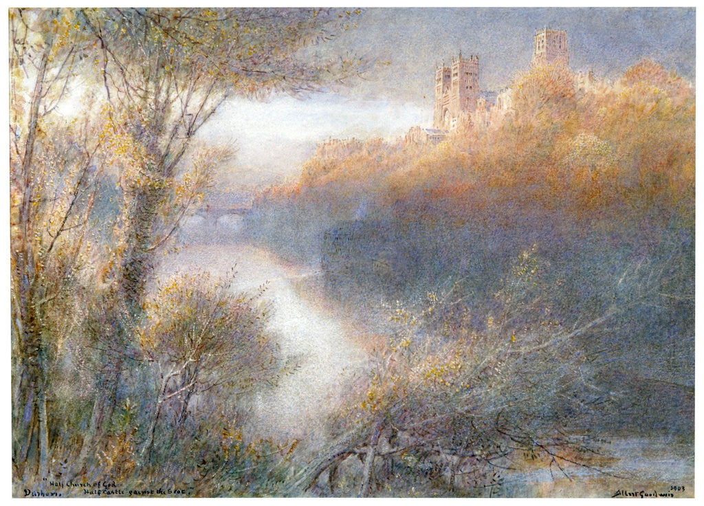 Detail of Durham Cathedral by Albert Goodwin
