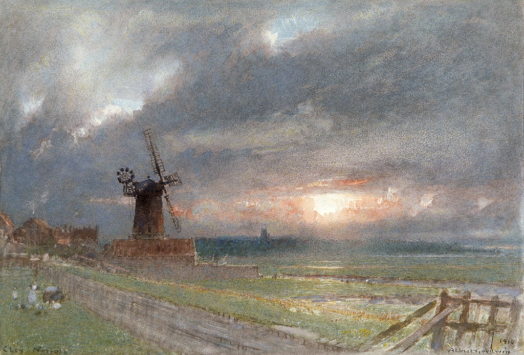 Detail of Cley, Norfolk by Albert Goodwin