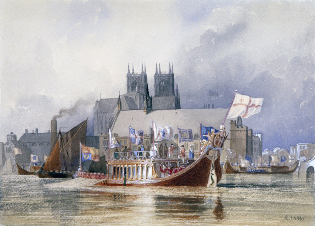 Detail of Arrival of the Lord Mayor at Westminster by Richard Henry Nibbs