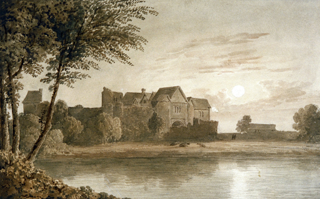 Detail of Allington Castle, near Maidstone, Moonlight by James Duffield Harding