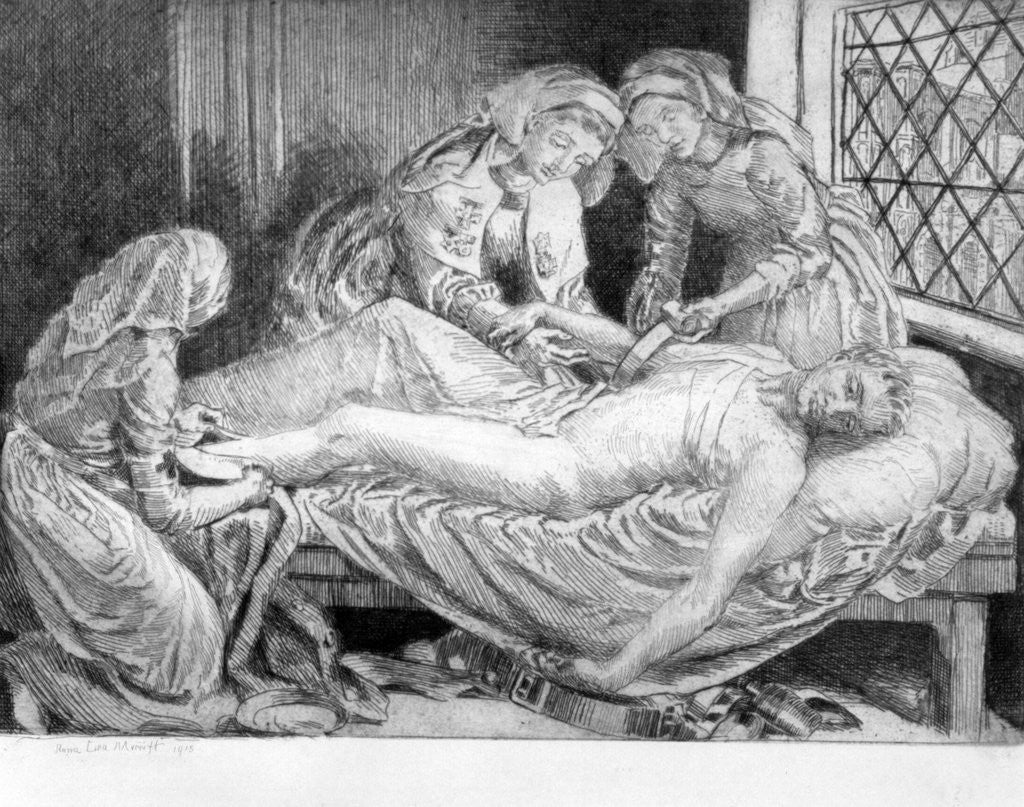 Detail of Three Nurses tending a Wounded Soldier by Anna Lea Merritt