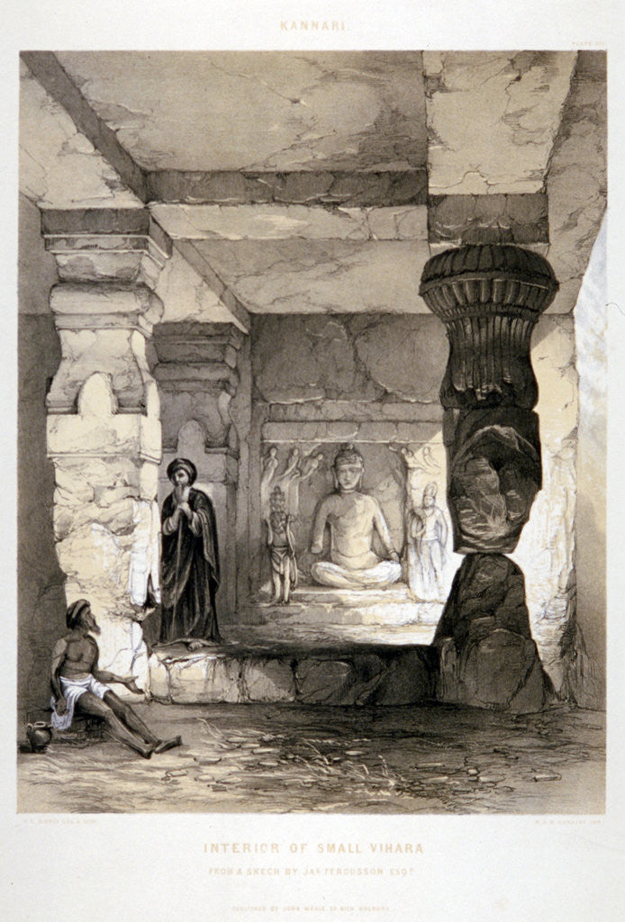Detail of Kannari, Interior of a Small Vihara by Thomas Colman Dibdin