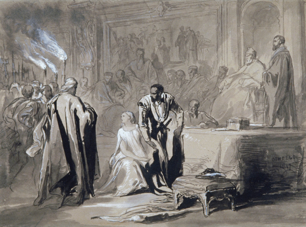 Detail of Othello and Desdemona before the Senate by Sir John Gilbert