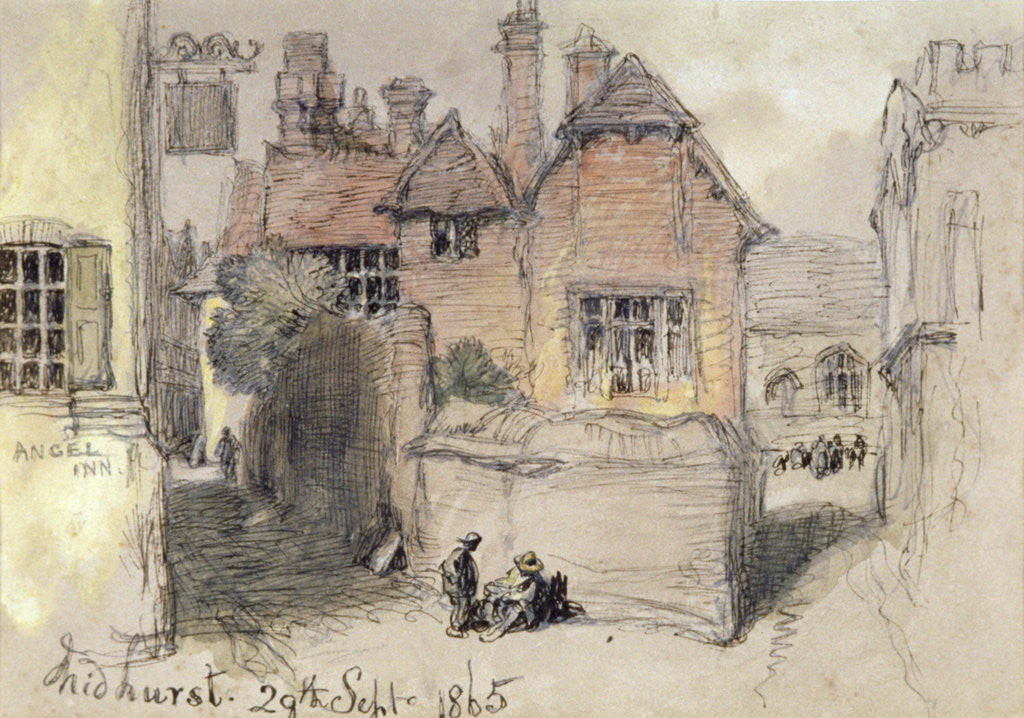 Detail of The Angel Inn, Midhurst by Sir John Gilbert