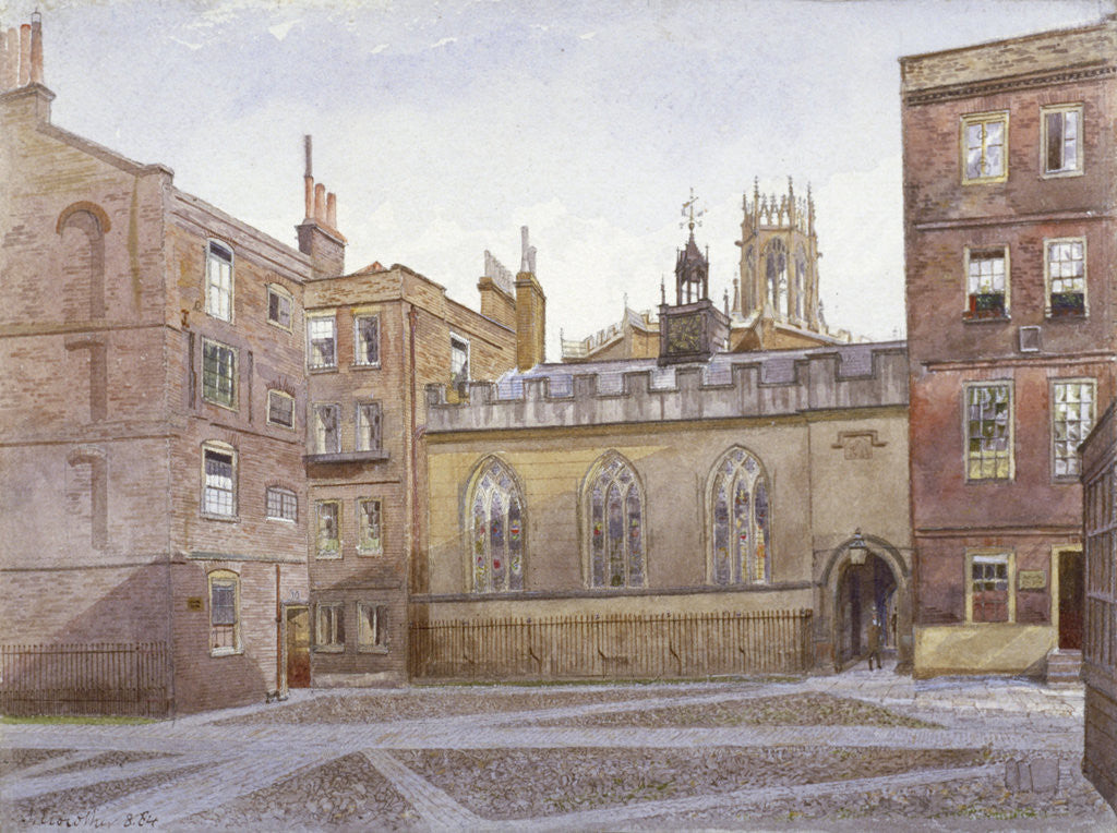 Detail of View of Clifford's Inn and Hall, London by John Crowther