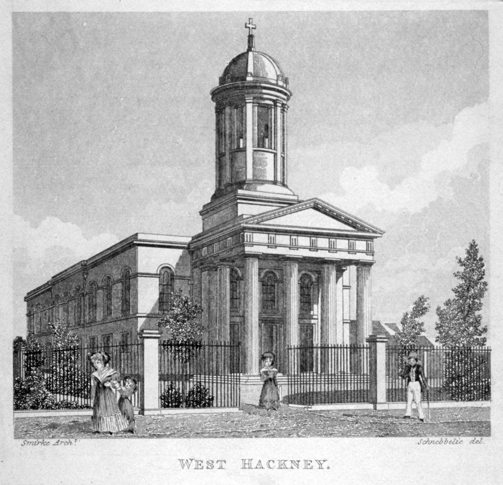 Detail of West Hackney Church on the east side of Stoke Newington Road, London by Anonymous