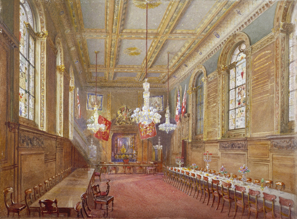 Detail of Interior of the Vintners' Hall, Upper Thames Street, London by John Crowther