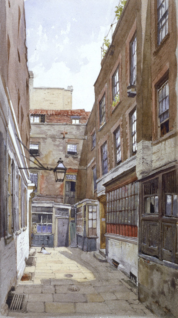 Detail of View of Apollo Court, Fleet Street, City of London by John Crowther