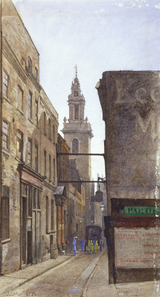 Detail of Garlick Hill, City of London by John Crowther