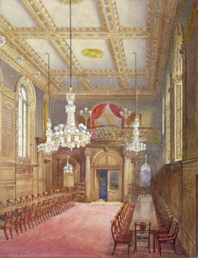 Detail of Interior of the Vintners' Hall, Upper Thames Street, London by John Crowther