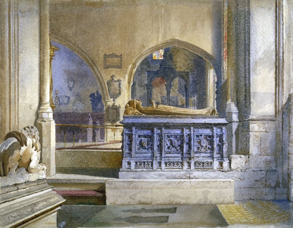 Detail of Lord and Lady Crosby's monument in St Helen's Church, Bishopsgate, City of London by John Crowther
