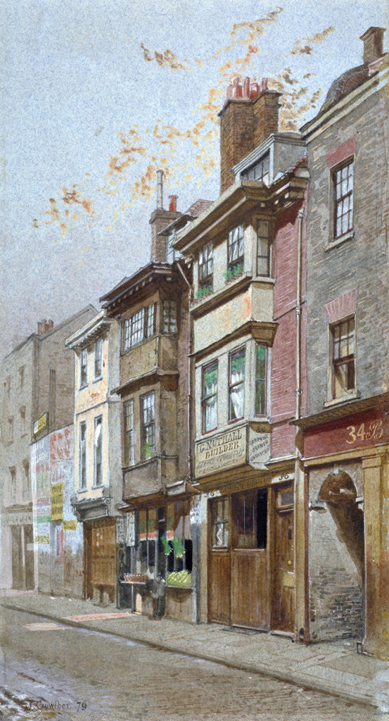 Detail of View of nos 36 and 38 Gray's Inn Road, London by John Crowther