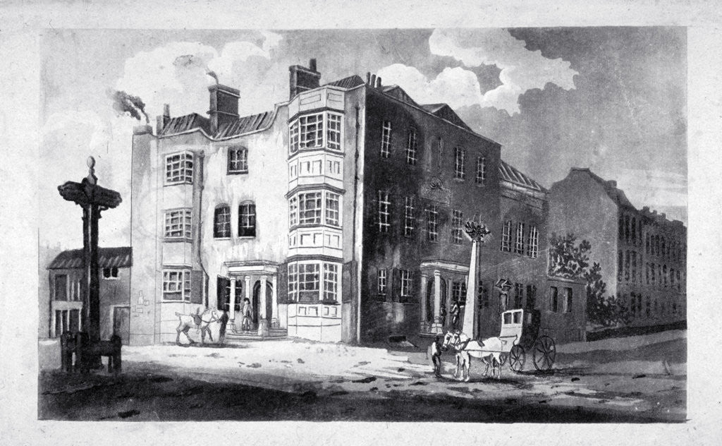 Detail of South-east view of Horns Tavern, Kennington, Lambeth, London by Anonymous