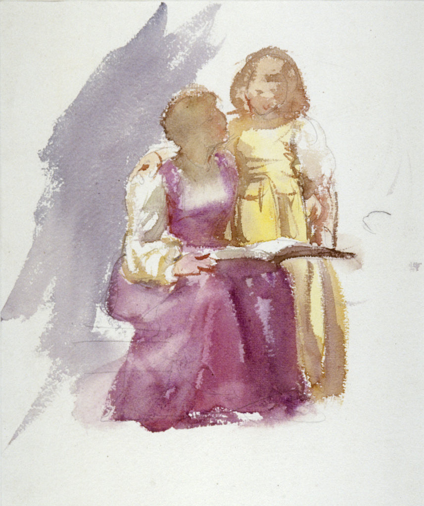 Detail of Seated Woman and a Young Girl by Anna Lea Merritt