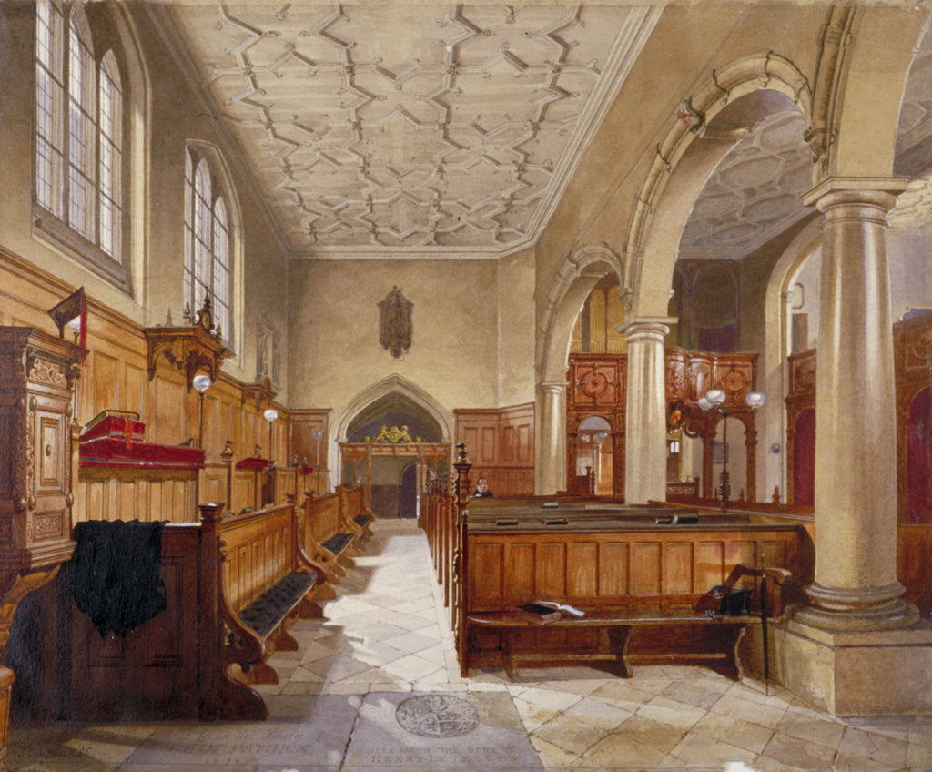 Detail of Interior of the chapel in Charterhouse, London by John Crowther