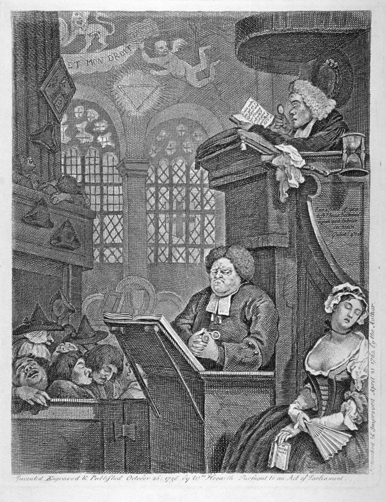 Detail of The sleeping congregation by William Hogarth