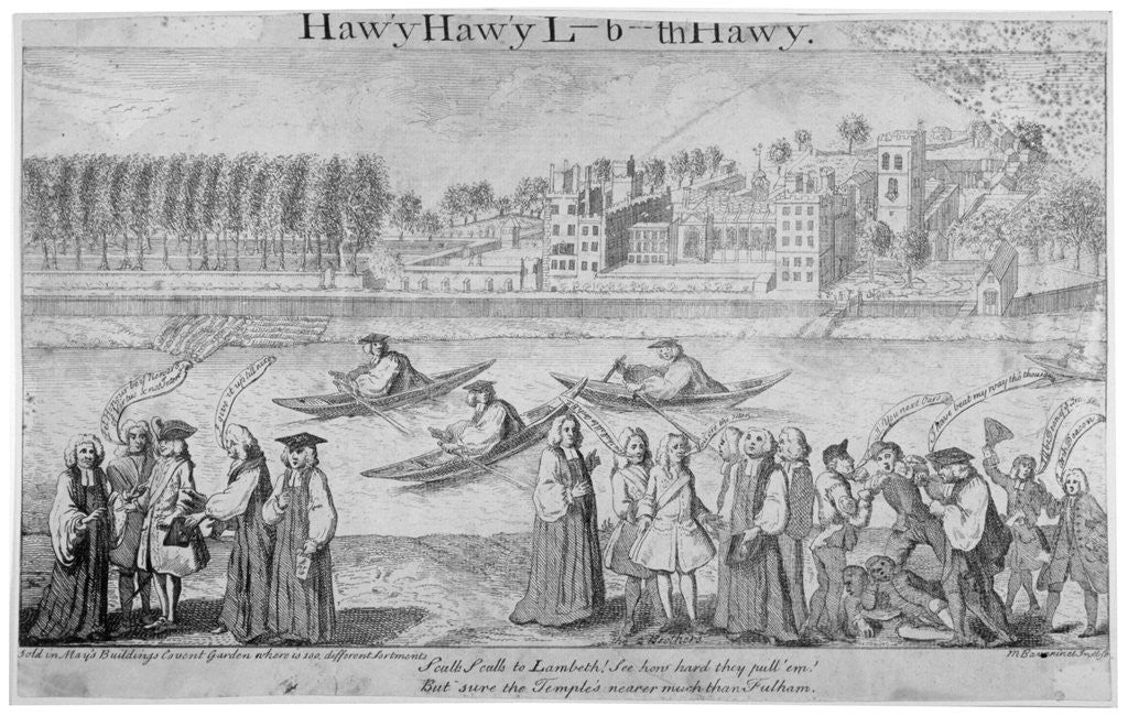 Bishops rowing on the River Thames, London posters & prints by M Bavavinet