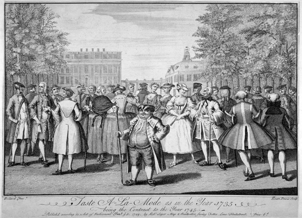 Detail of Taste a-la-mode as in the year 1735 - being the contrast to the year 1745 by Evan Davis