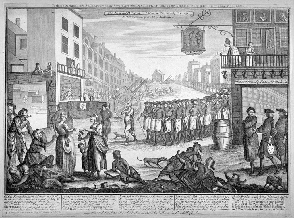 Detail of Mock funeral procession in St Giles, London by Anonymous