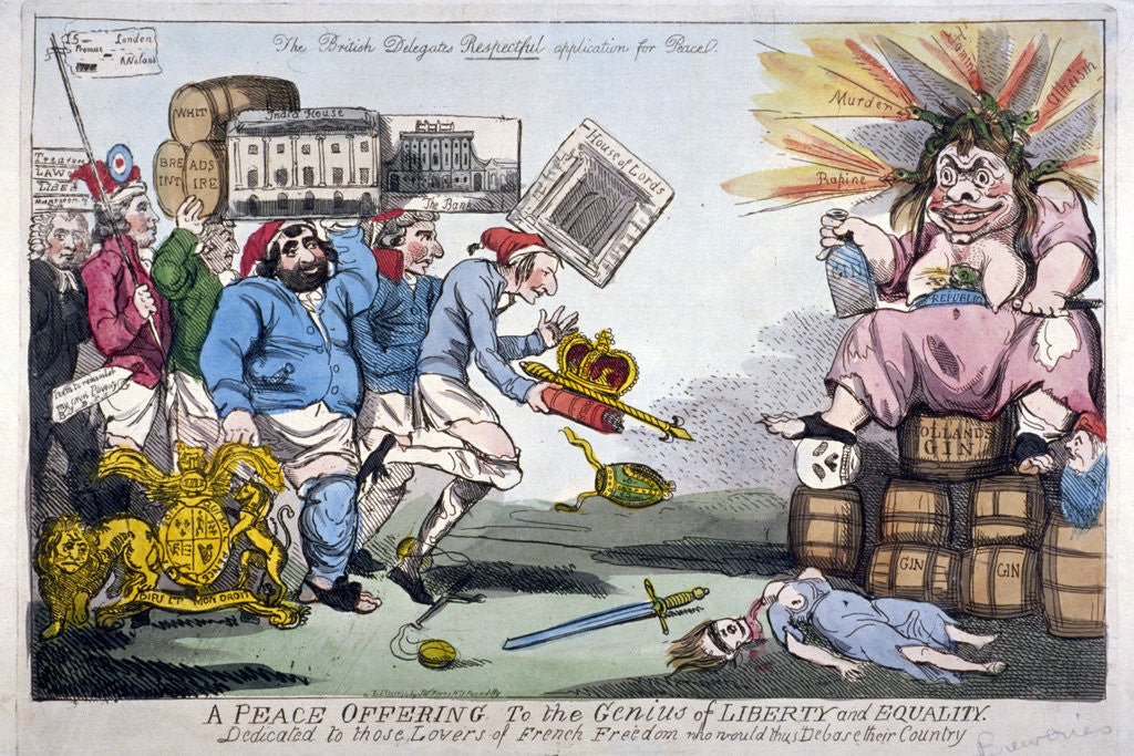 Detail of A Peace Offering to the Genius of Liberty and Equality by Isaac Cruikshank