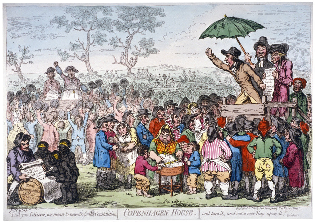 Detail of Election fair, Copenhagen Fields, London by James Gillray