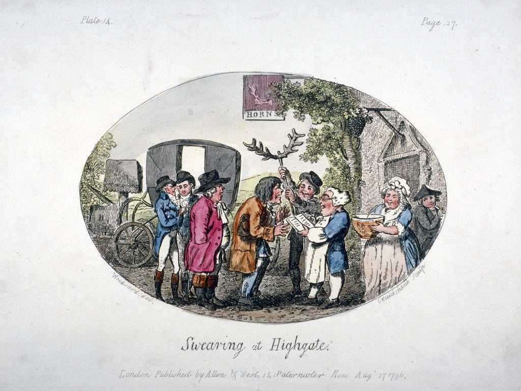 Detail of Swearing at Highgate by Isaac Cruikshank