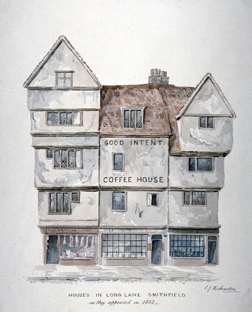 Detail of Buildings in Long Lane, Smithfield, City of London by Charles James Richardson