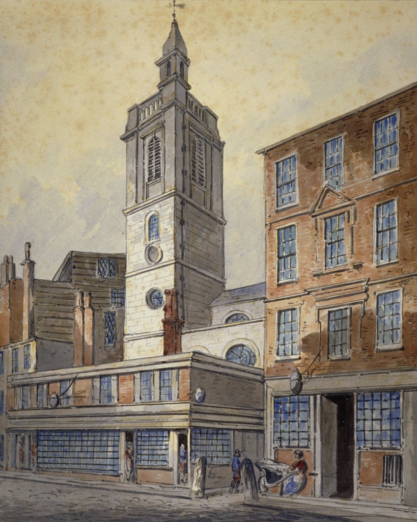 Detail of View of St Dionis Backchurch, City of London by William Pearson