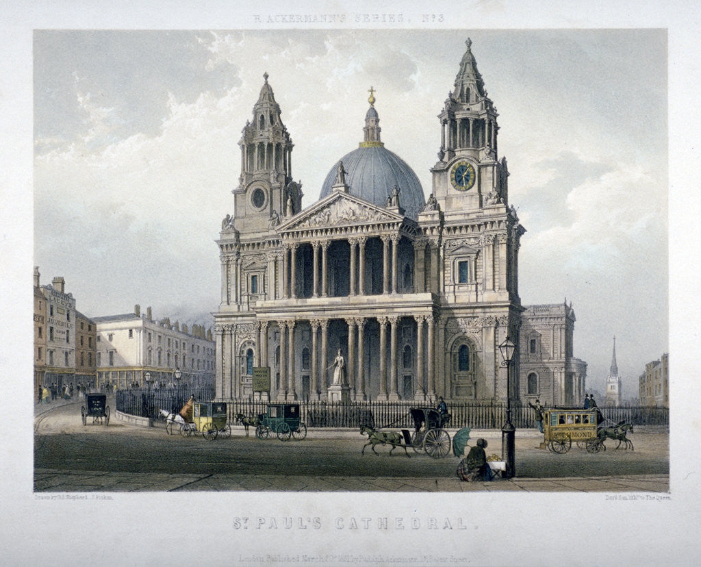 Detail of St Paul's Cathedral, City of London by Thomas Picken