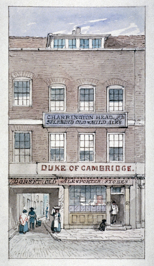Detail of View of the Duke of Cambridge Tavern, Shoe Lane, City of London by James Findlay