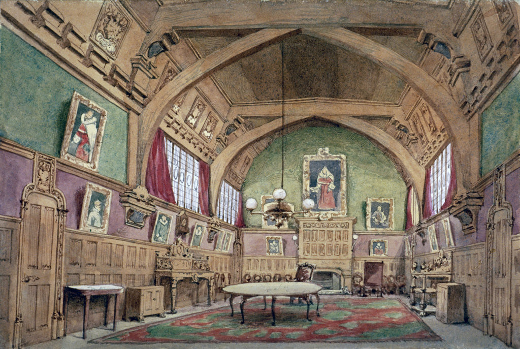 Detail of Interior view of the hall in Barnard's Inn, London by John Phillipps Emslie