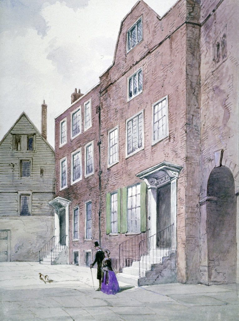 Detail of View of the Vicar General's Office, Bell Yard, Knightrider Street, City of London by Frederick Napoleon Shepherd