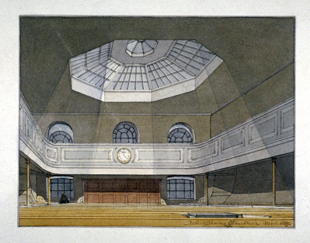 Detail of Interior view of the King's Weigh House, Eastcheap, City of London by Robert Blemmell Schnebbelie