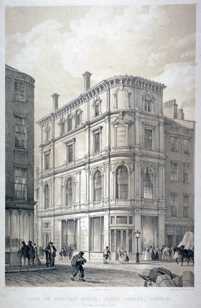 Dunstan House, on the corner of Fleet Street and Whitefriars Street, City of London by G Moore