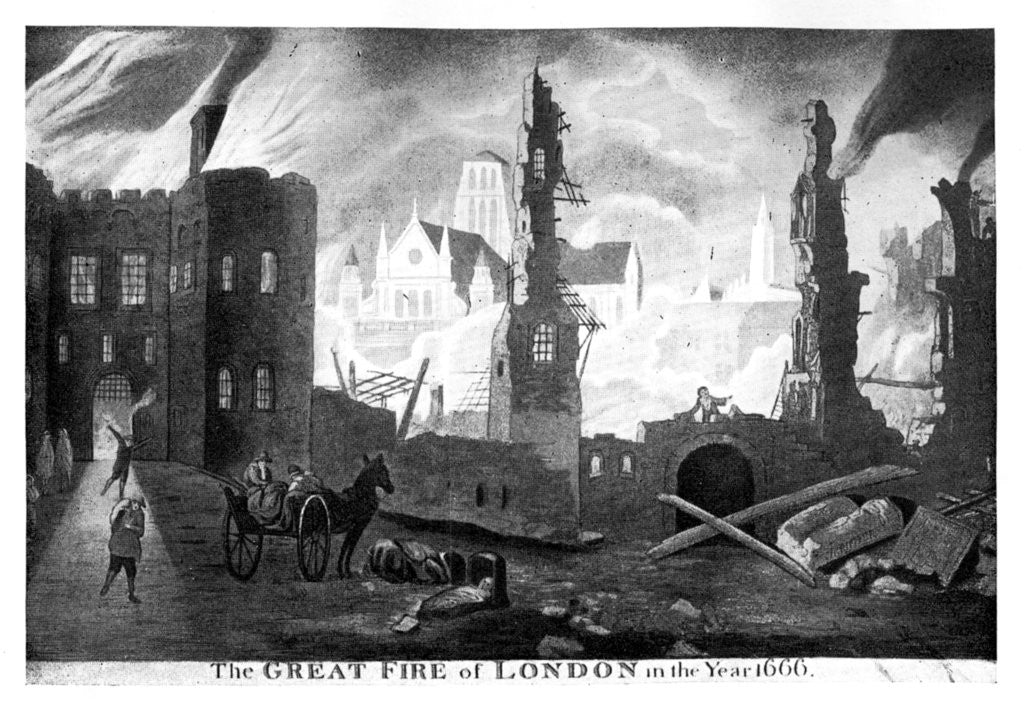 Detail of The Great Fire of London in the year 1666 by Anonymous