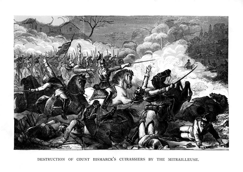 Detail of Destruction of Count Bismarck's Cuirassiers by the Mitrailleuse by Anonymous