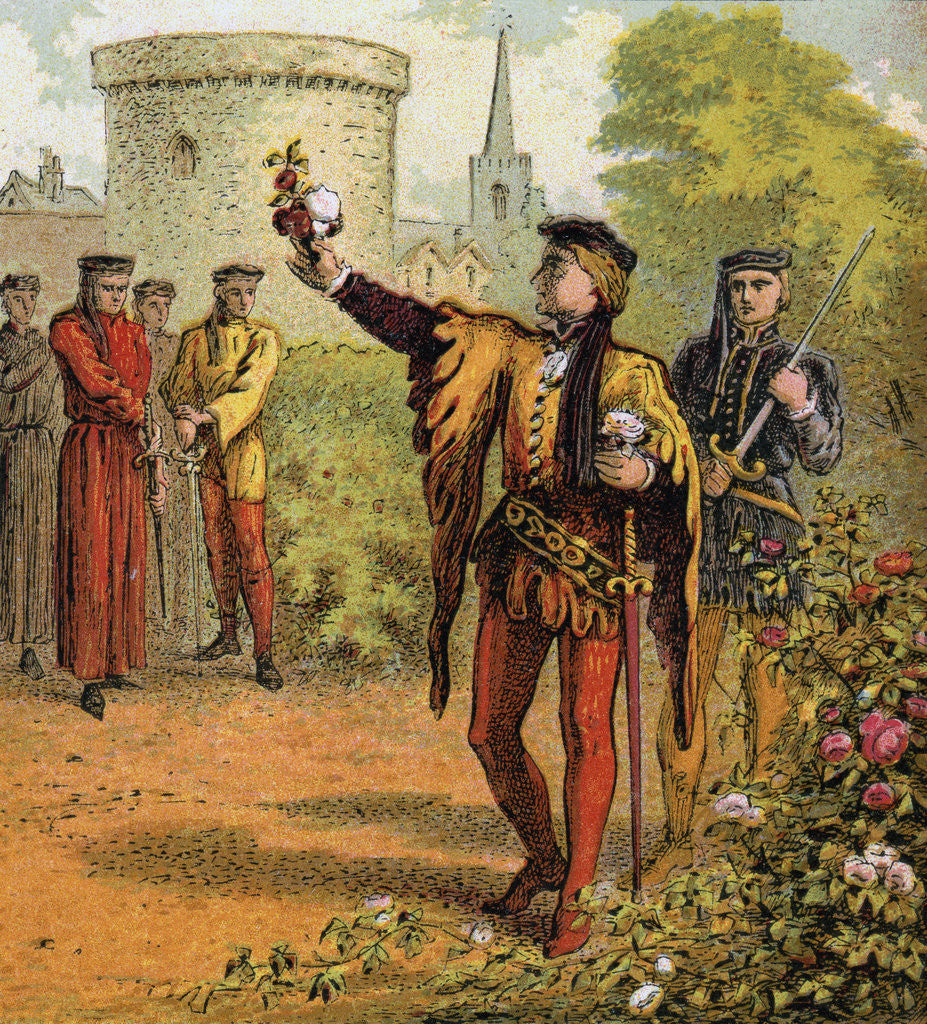 Detail of The Red And White Roses by Anonymous