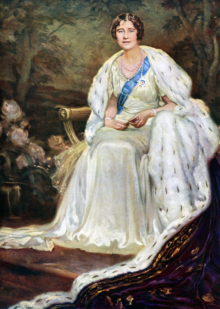 Detail of Queen Elizabeth in coronation robes by Anonymous