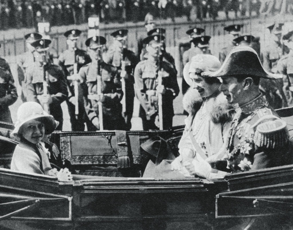 Detail of The Duke and Duchess of York leaving St Pauls Cathedral with their daughters by Anonymous
