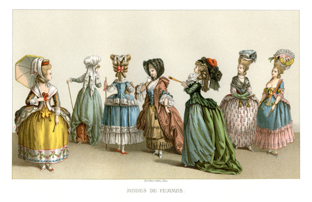 Detail of Women's fashions of the 18th century by Durin