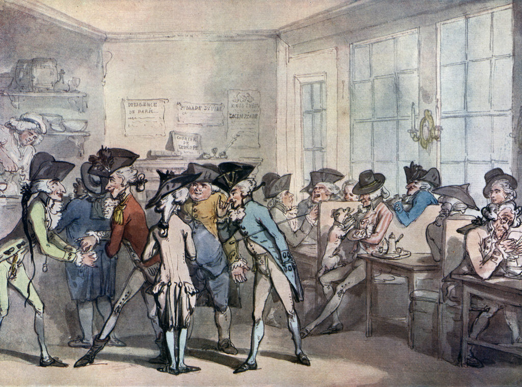 Detail of The French coffee house by Thomas Rowlandson