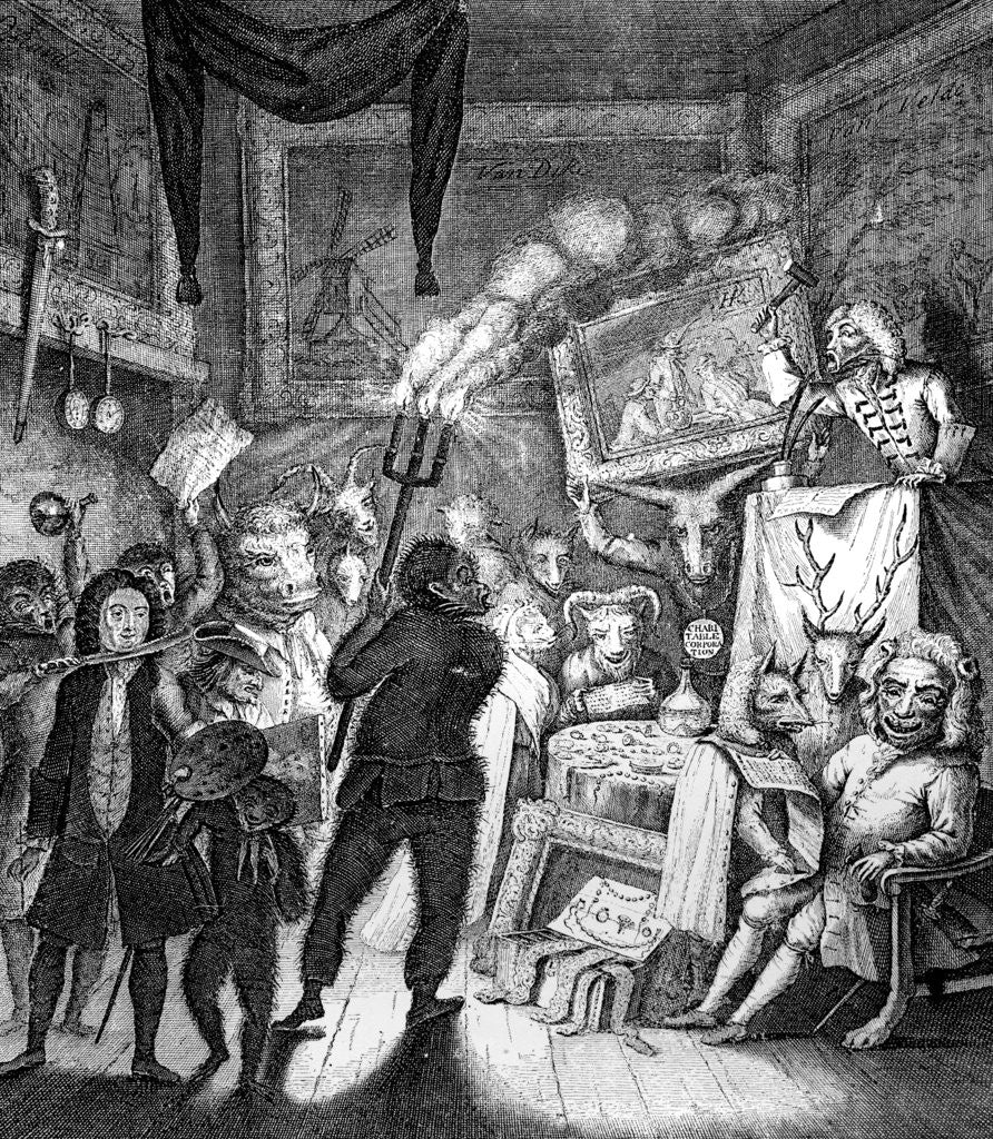 Detail of Satire on a picture auction by William Henry Toms