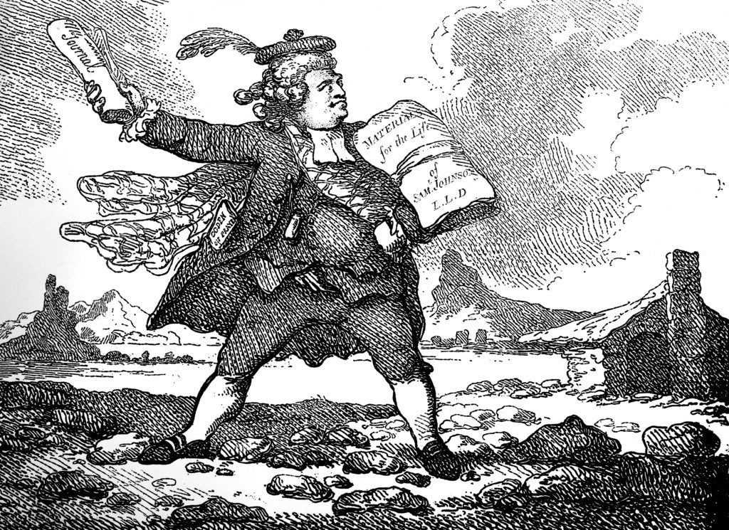 Detail of The Journalist with a view of Auchinleck or The Land of Stones by Thomas Rowlandson