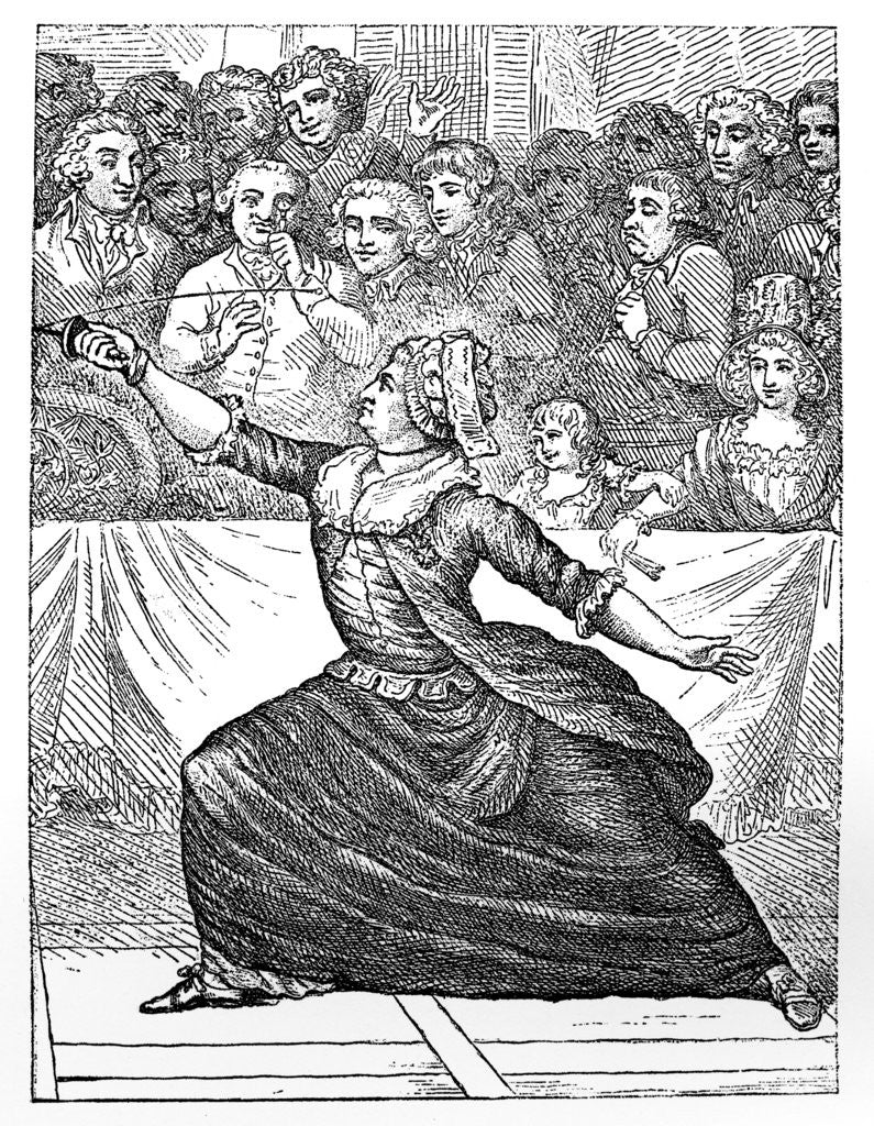 Detail of Mlle la Chevaliere d'Eon de Beaumont fencing by Anonymous
