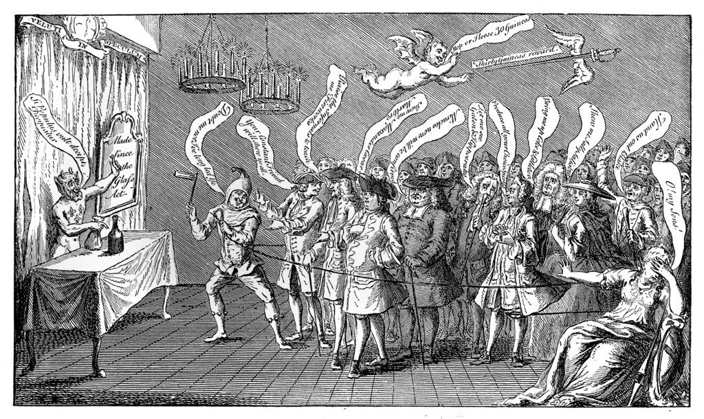 Detail of The Magician or Bottle Cungerer. English Credulity: or, Ye're all Bottled by Anonymous