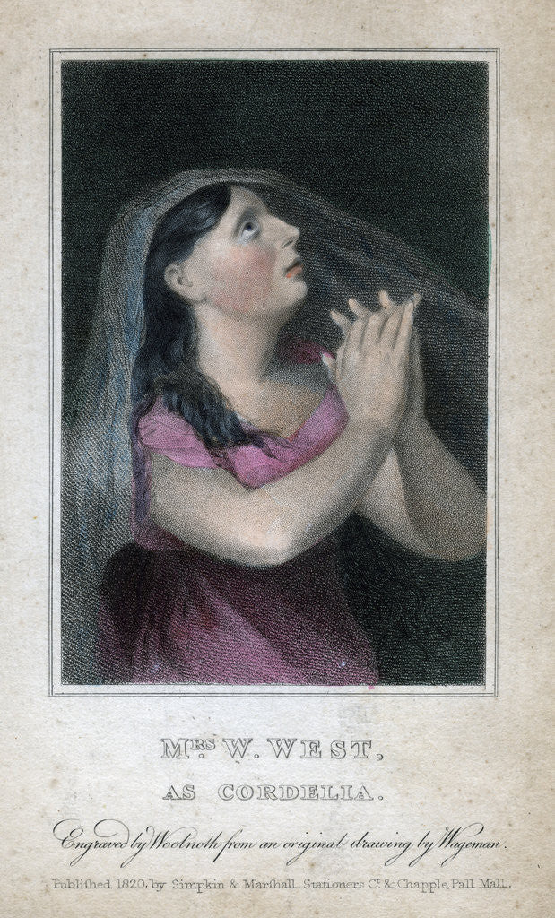 Detail of Mrs W West as Cordelia by Woolnoth