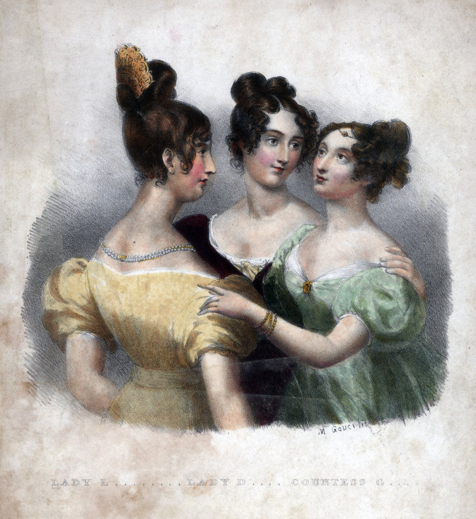Detail of Three 19th century ladies by Maxim Gauci