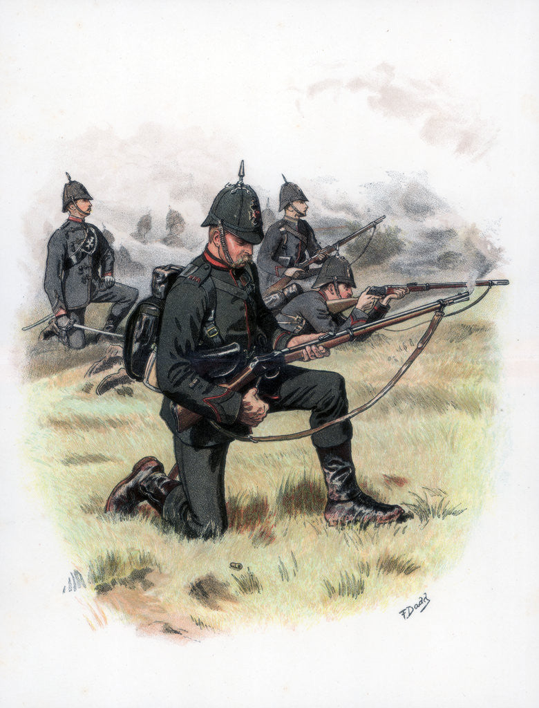 Detail of 'Marching Order', The King's Royal Rifle Corps (formerly 60th Rifles) by Frank Dadd