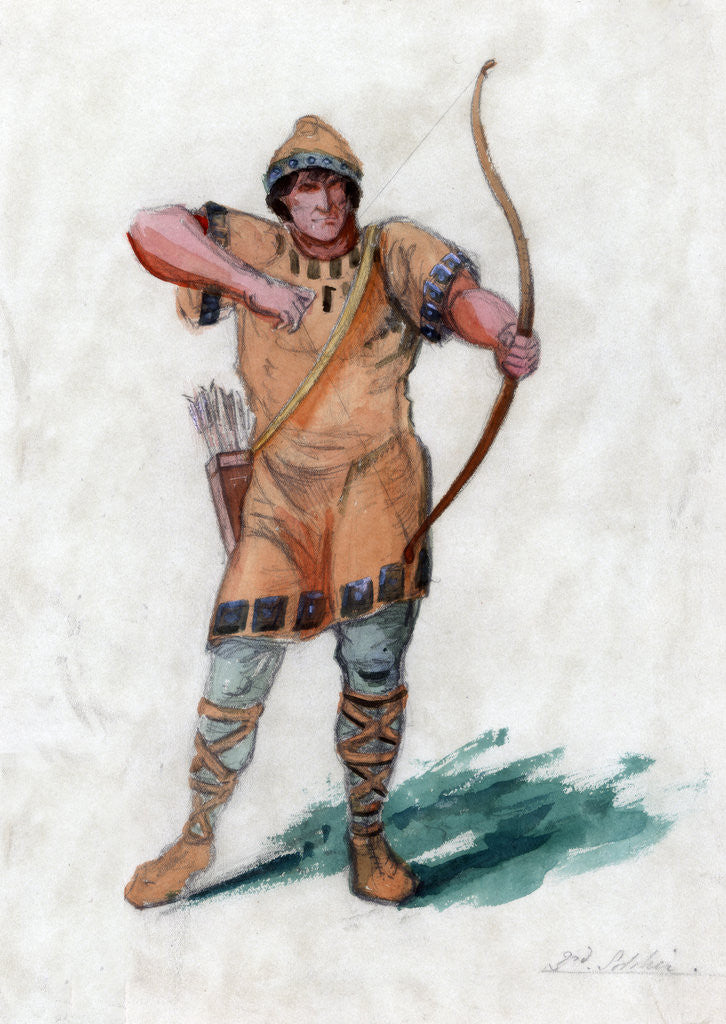 Medieval man with a bow by Anonymous